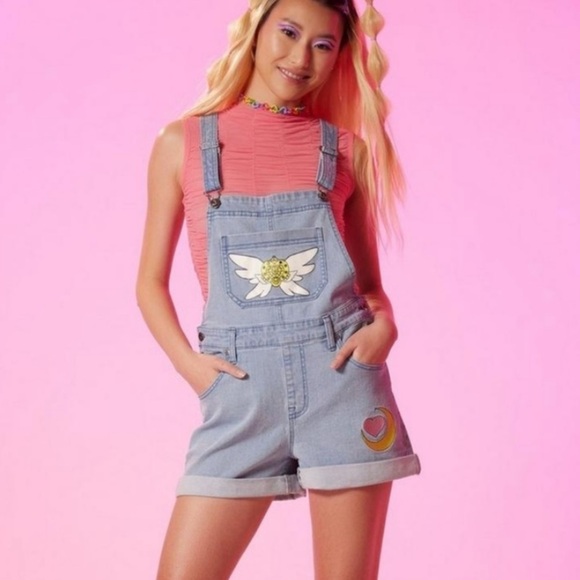 Sailor Moon denim overalls Hot Topic Exclusive - Picture 1 of 8